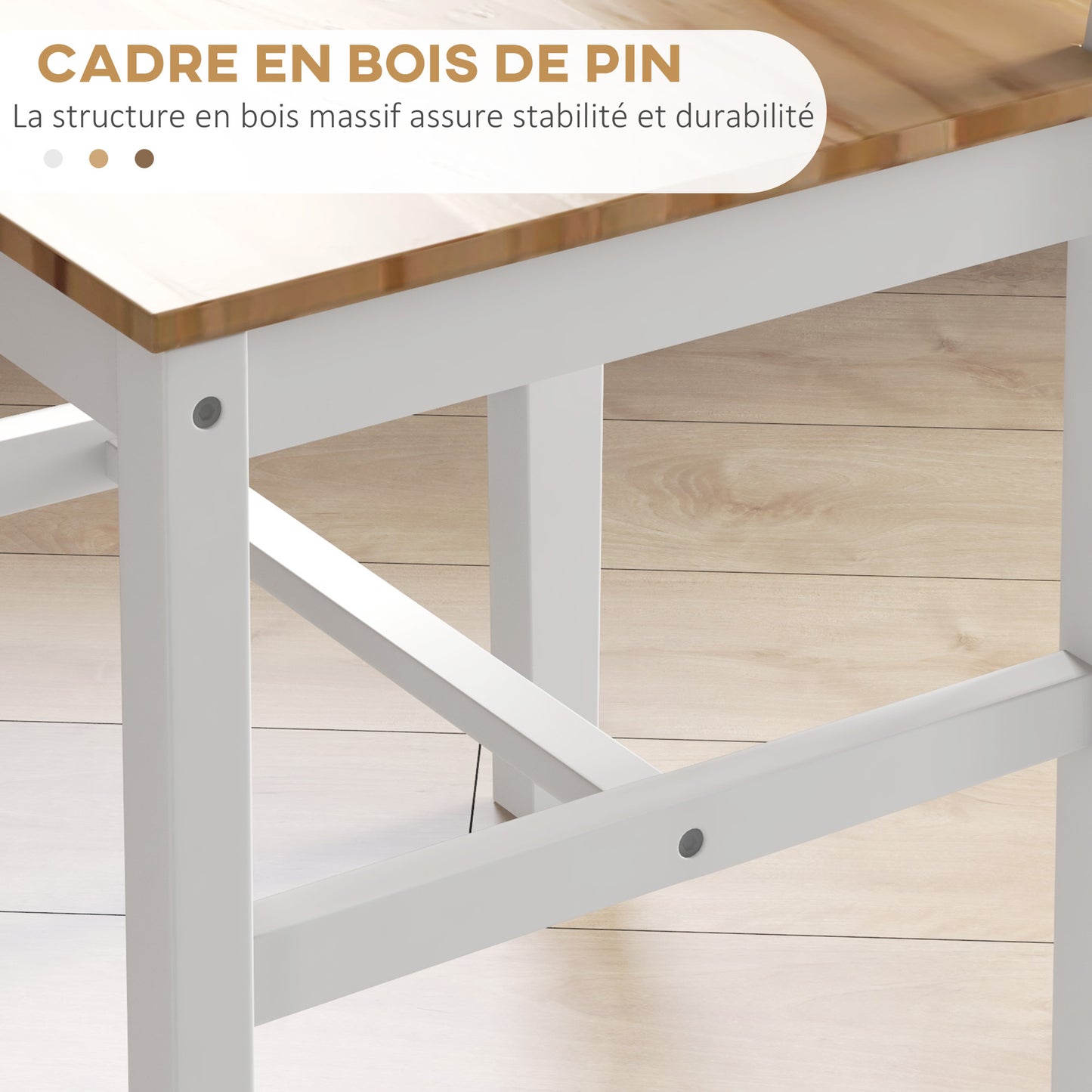 Eetkamerstoelen – Keukenstoelen – Stoelen – Landelijke Stoelen – Houten Stoelen – Set Van 4 – Massief Grenenhout – Hoge Rugleuning Ergonomisch
