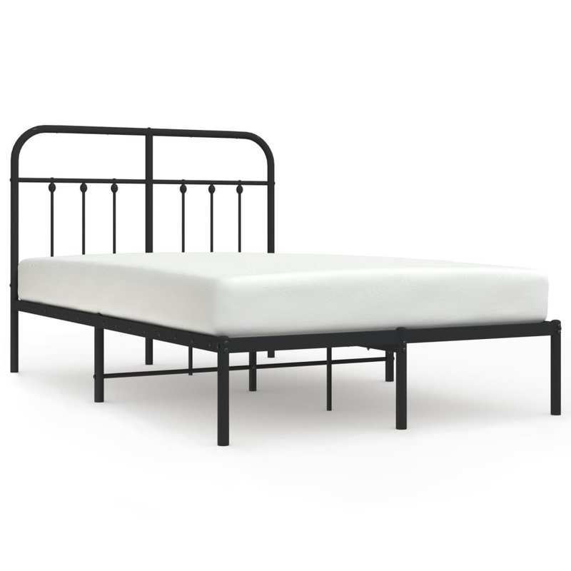 Bed frame with Black Metal Headboard 120x200cm