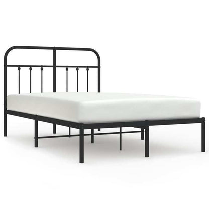 Bed frame with Black Metal Headboard 120x200cm