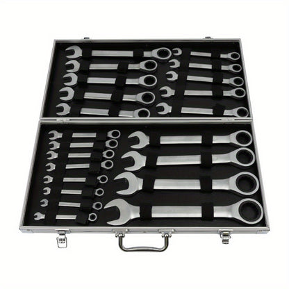 Ratel Ringsleutelset – Ratelring Wrenchset – Ringsleutel Set – Ratelringsleutel – Sleutelset – 22-delig – Chroom-Vanadium Staal – 6-32mm