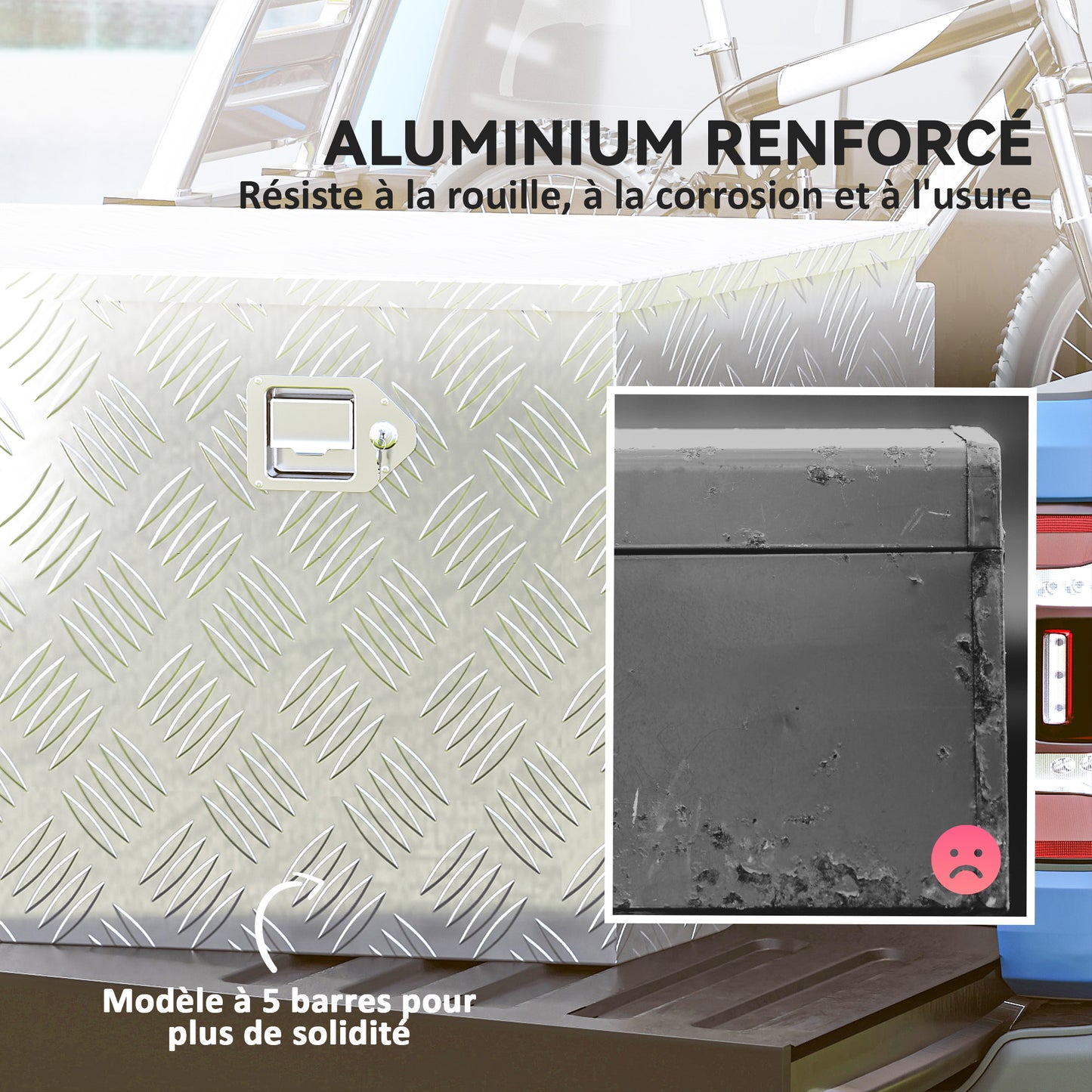 Aluminium Gereedschapskist – Gereedschapskoffer – Opbergkist – Tool Box – Werkplaatskist – Waterdicht – Lichtgewicht 73,7x41x46 cm – Zilver