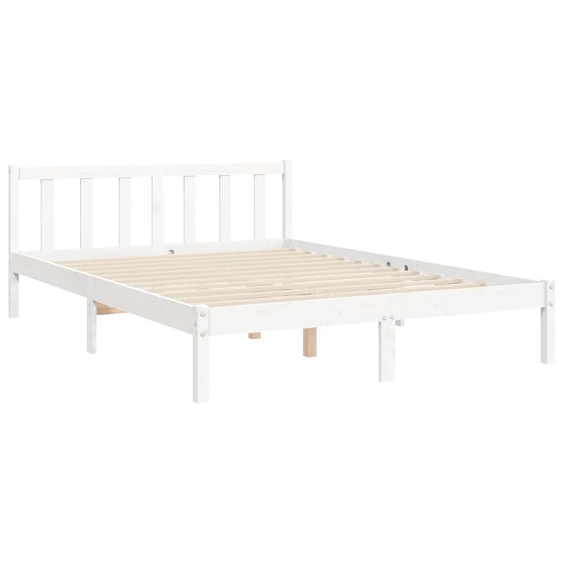 Bed Frame Without Mattress White 120x200cm Wood Solid pine Removable and durable