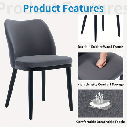 2 - Pack Velvet Dining Chairs Back, Wood Legs, Mid - Century Modern Accent Chairs for Kitchen/Living Room, 136.08KG Capacity, Furniture for Home, Kitchen Seating, Contemporary Style, Stylish Seating, Durable Construction, Hig