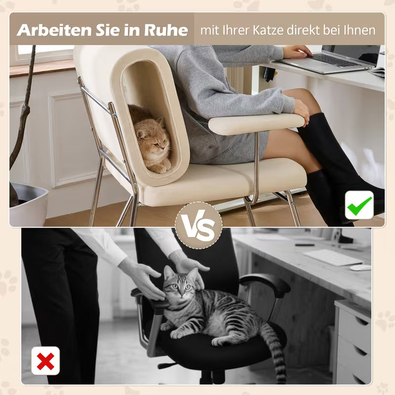 Bureaustoel – Office Chair – Gamestoel – Computerstoel – Bureaustoel – Ergonomisch Design – Ingebouwd Kattenbed – Stabiel Metalen Frame – Krasbestendig – Ruim Zitvlak – Verstelbare Armleuningen – Compact & Onderhoudsvriendelijk – Blauw
