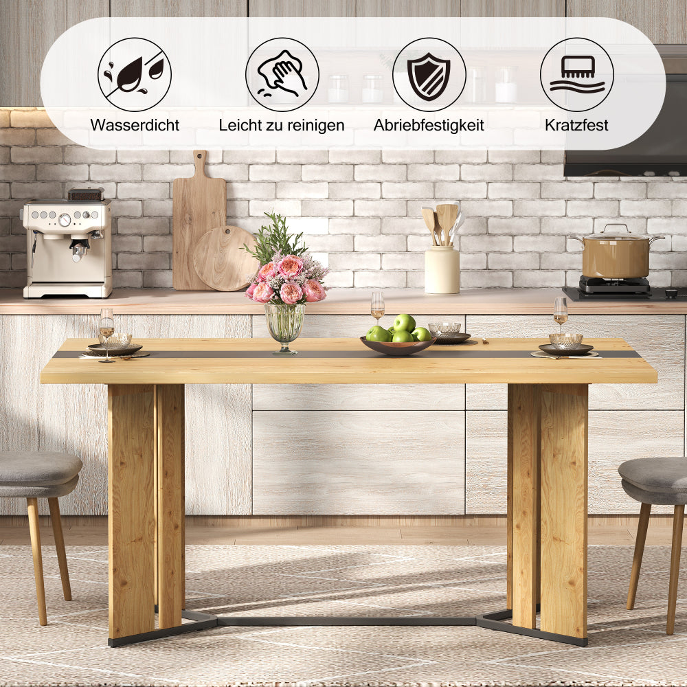 Eettafel – Tafel – Eetkamertafel – Scandinavische Tafel – Houten Tafel – 150 cm – Melamine Blad 2,8 cm – Water- En Krasbestendig