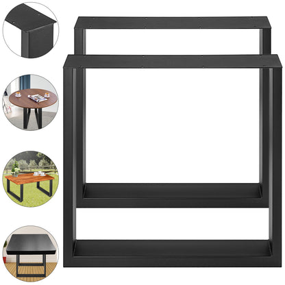 VEVOR 2PCS Metal Table Legs Industrial Coffee Table and Dining Table Legs with Max Load 1000 kg Square Legs for Home Living Room