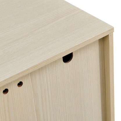 Schoenenkast – Schoenenopberger – Halmeubel – Opbergkast – Dressoir – Modern Design – Verstelbare Planken – Metaal Poten – Licht Hout – 75 cm Breed