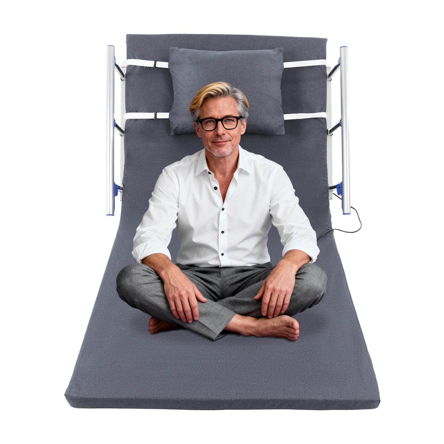 Power Lift Bed Backrest with Heavy-Duty Frame & Folding Armrests - Adjustable Bed Cots Suitable for,, Post-Surgery Care - / Use