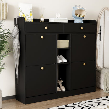 Schoenenkast – Schoenopberger – Schoenencabinet – Schoenenrek – Opbergkast – Metaal Frame – Ruimtebesparend Ontwerp 110x26x100cm