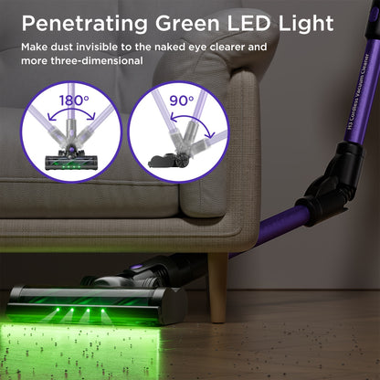 Yanhama Brushless Motor Wireless Vacuum Cleaner, Powerful Suction, Flexible Bending Design, Suitable For Sofa Crevices, Carpets, Pet Hair