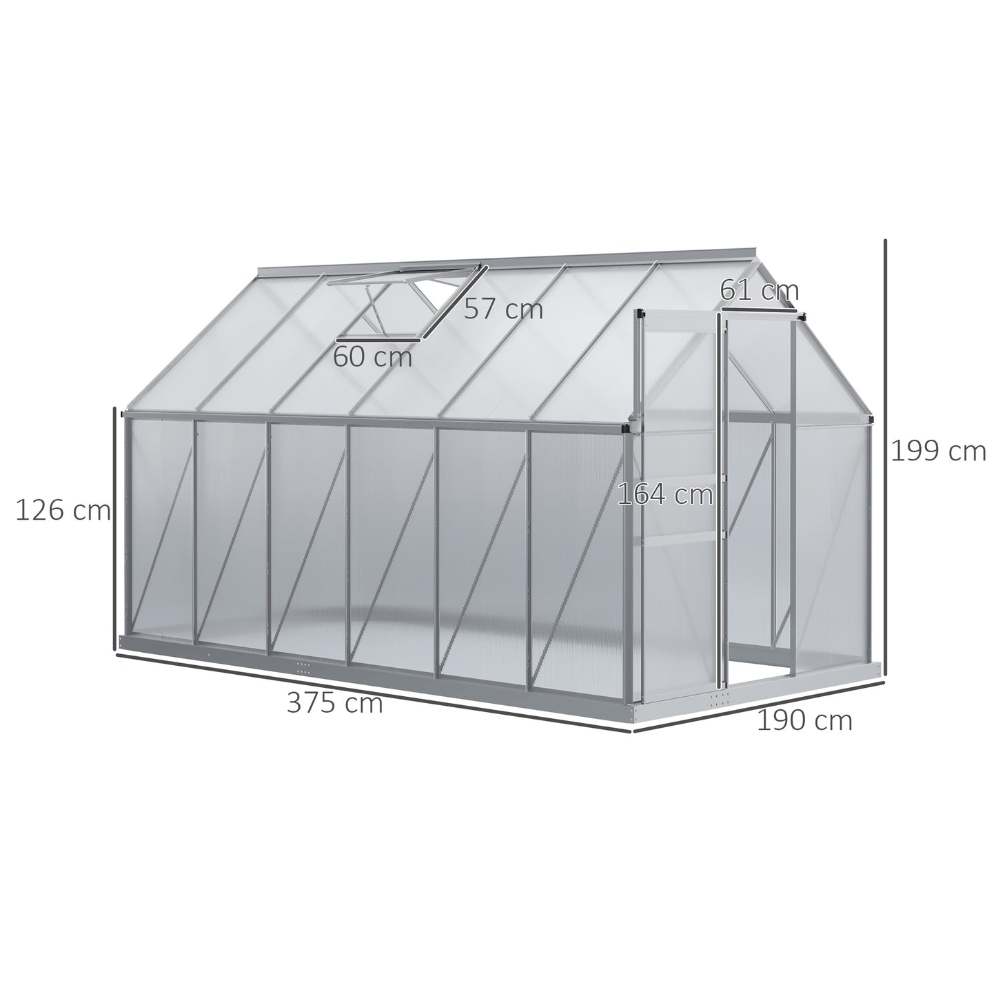 Tuinkas – Kweekkas – Serre – Plantenkas – Transparant – Aluminium Frame – 7,1 m² – Verstelbare Ventilatie