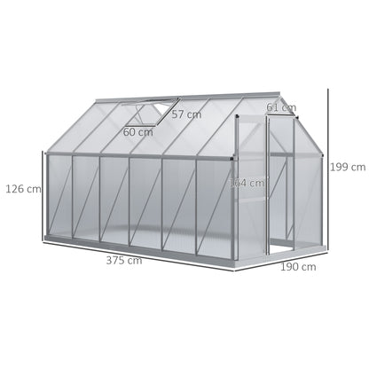 Tuinkas – Kweekkas – Serre – Plantenkas – Transparant – Aluminium Frame – 7,1 m² – Verstelbare Ventilatie