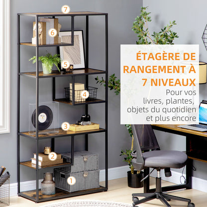 Opbergkast – Schoenenkast – Halmeubel – Opbergmeubel – Schoenenrek – Industriële Stijl – 7 Lade – Stalen Frame – 83x34x180 cm