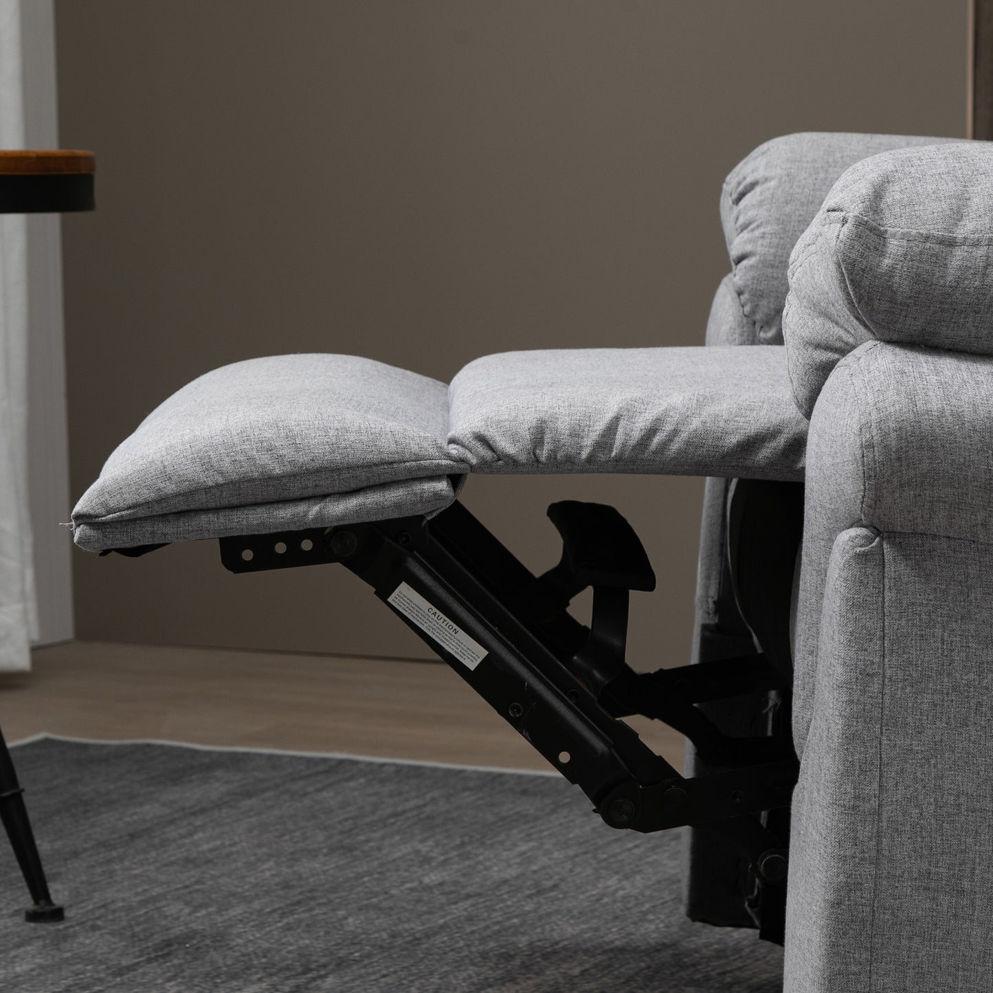 Relaxfauteuil – Verstelbare Loungefauteuil – Ligstoel – Tv-fauteuil – Zithoekstoel – Verstelbare Rugleuning 165° – Linnen Stof Lichtgrijs 91x92x102 cm