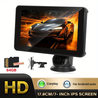 7-inch Autoradio – Car Player – Multimedia Systeem – Auto Entertainment – Draagbare Stereo – Draadloze CarPlay – Android Auto – Nachtzicht Camera Ondersteuning – 1024x600 IPS Scherm – Ingebouwde Speaker