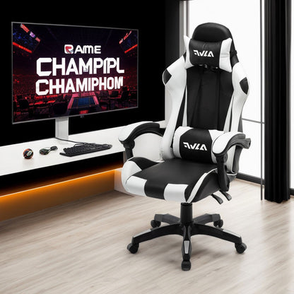Gamingstoel – Gamestoel – Gaming Chair – Bureaustoel – Game Stoel – Ergonomisch Design – Kunstleer Bekleding – Verstelbare Rugleuning – 360° Draaibaar – Wit