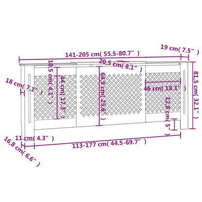 Radiatorombouw – Radiatorbekleding – Radiatoromkasting – Verwarmingsombouw – Radiatorpaneel – MDF – 205 cm Breed – Beige Neutrale Kleur