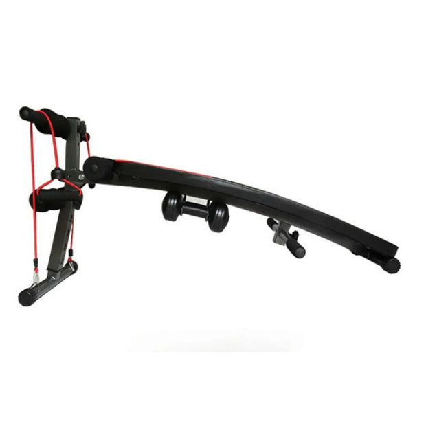 Verstelbare Buikspierbank - Fitnessbank - Halterbank - Fitness Bank - Bench Press - Trainingsbank - Verstelbaar en Inklapbaar - Halterbank - Bank met Gewicht - Rood & Zwart