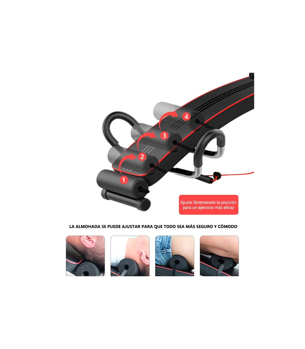 Verstelbare Buikspierbank - Fitnessbank - Halterbank - Fitness Bank - Bench Press - Trainingsbank - Verstelbaar en Inklapbaar - Halterbank voor Thuis & Gym - Wing Bench - Rood & Zwart