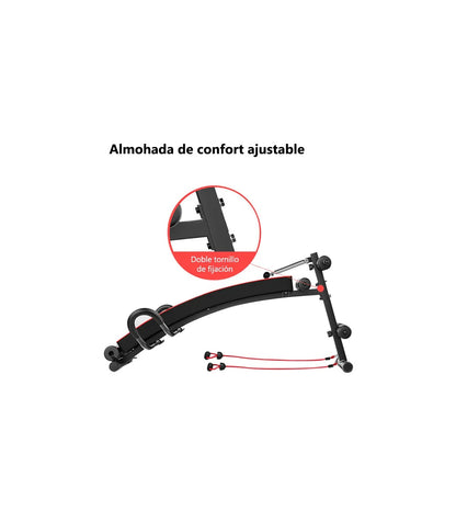 Verstelbare Buikspierbank - Fitnessbank - Halterbank - Fitness Bank - Bench Press - Trainingsbank - Verstelbaar en Inklapbaar - Halterbank voor Thuis & Gym - Wing Bench - Rood & Zwart