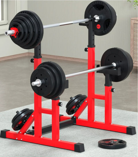 Power Rack - Haltersteunen - Squat Rek - Verstelbaar Squat Rack & Haltersteun - Multifunctioneel Krachtstation - Rood