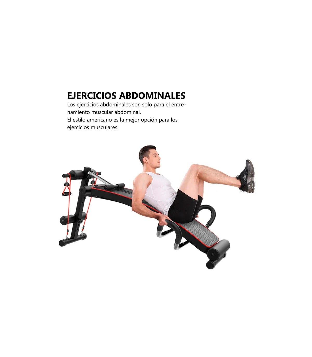 Verstelbare Buikspierbank - Fitnessbank - Halterbank - Fitness Bank - Bench Press - Trainingsbank - Verstelbaar en Inklapbaar - Halterbank voor Thuis & Gym - Wing Bench - Rood & Zwart