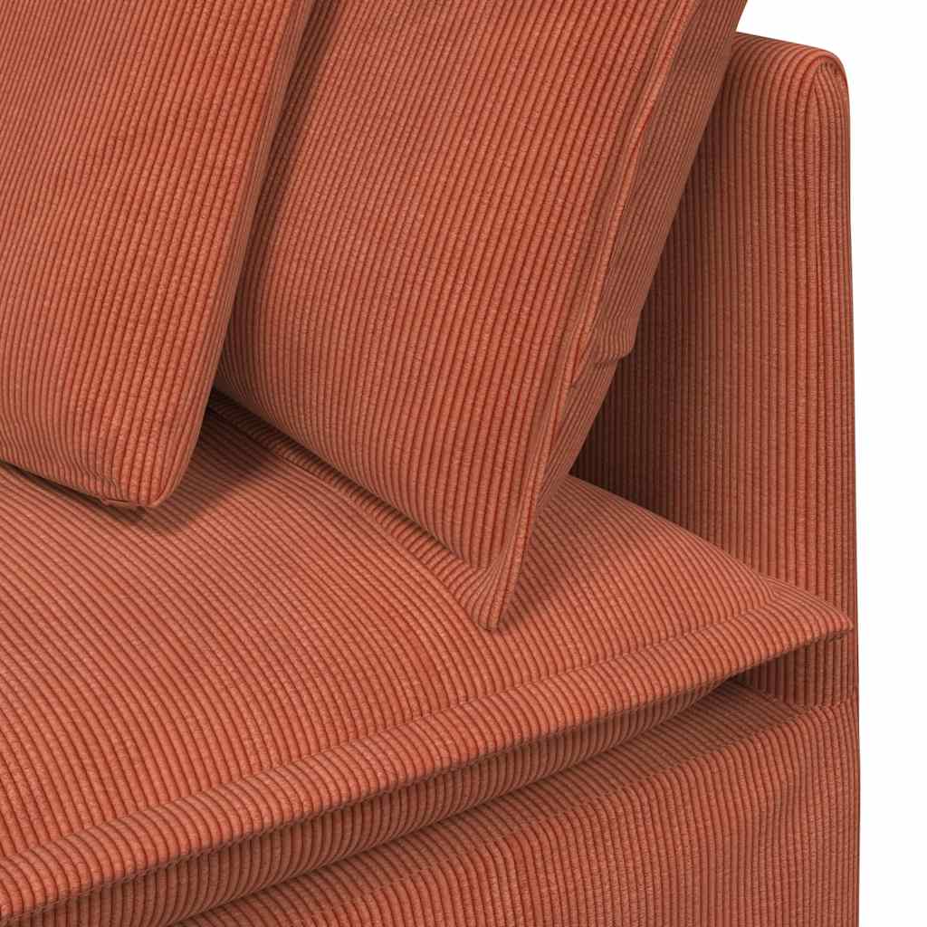 Modulaire Bank – Modulaire Banken – Modulair Sofa – Loungeset – Zithoek – Corduroy Bekleding – Stevig Metalen Frame – Rood-Orange Variant