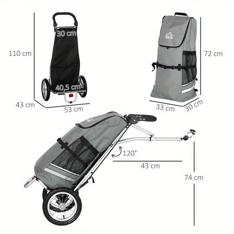 Transportkar Opvouwbare Kar Boodschappenwagen Tuinkar Pakketkar – Extra Grote Laadruimte – Stevig Metaalframe Met All-Terrain EVA Wielen