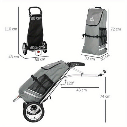 Transportkar Opvouwbare Kar Boodschappenwagen Tuinkar Pakketkar – Extra Grote Laadruimte – Stevig Metaalframe Met All-Terrain EVA Wielen
