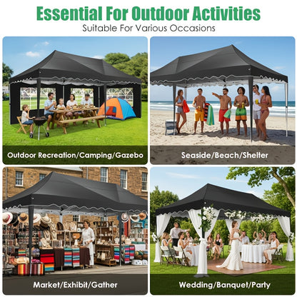 Partytent 3x6m – Pop-Up Tent – Canopy Tent – Tuinkamer – Vouwtent – Afneembare Zijwanden – Verstelbare Hoogte – UV-bestendig Oxford Polyester – Lichtgewicht Aluminium Frame