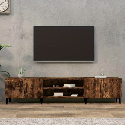 Tv-meubel – Tv-kast – Media meubel – Entertainment center – Houten meubel – Smoke Oak – 180x31,5x40 cm – Duurzaam MDF en massief hout
