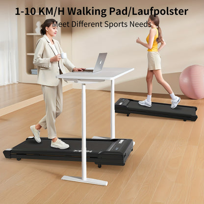 Walking & Running Treadmill with 12% 9-Level Automatic Incline | 100kg Weight Capacity | LED Display | Under-Desk Treadmill with Built-in Speaker | Compact Home Climbing Treadmill Design