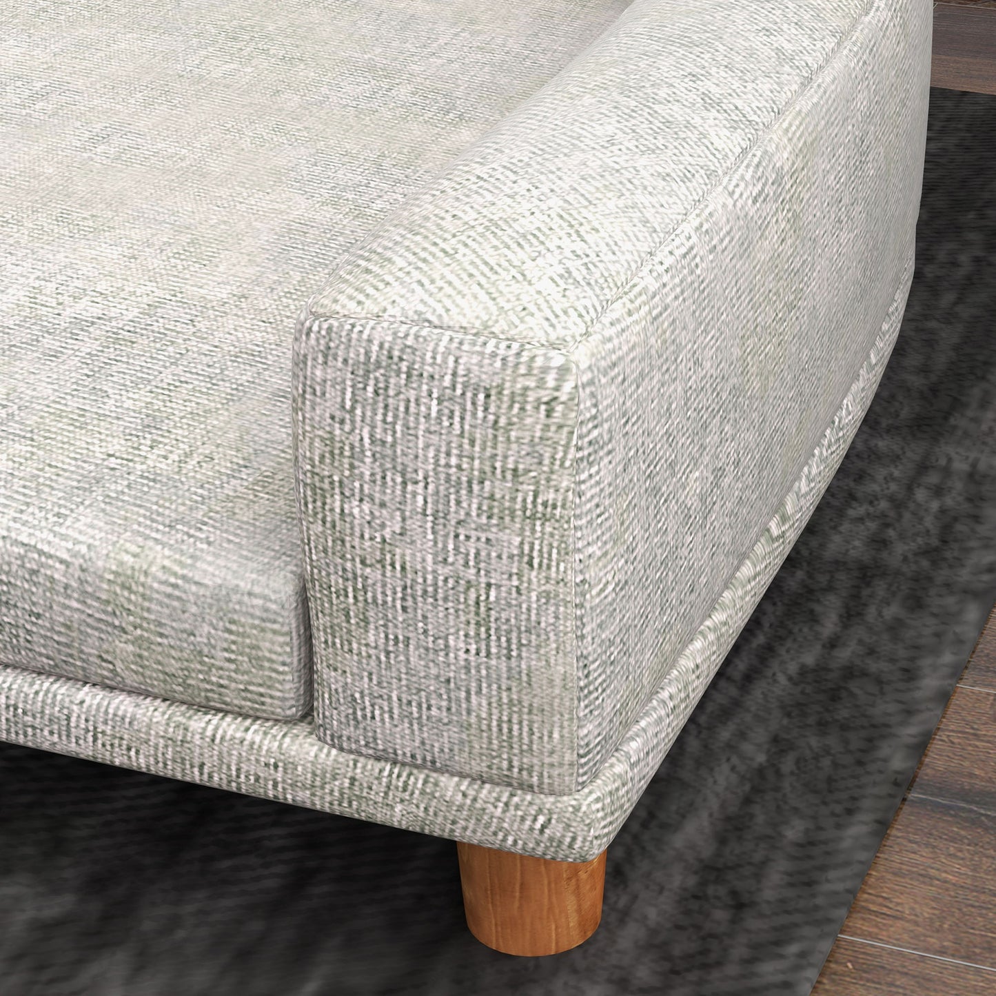 Hondenmand – Hondenbed – Hondenbank – Hondenkussen – Hondenligbed – Scandinavisch Design – Wasbare Afneembare Kussenhoes – Stevige Houten Poten – Grijs – 98x67x25 cm