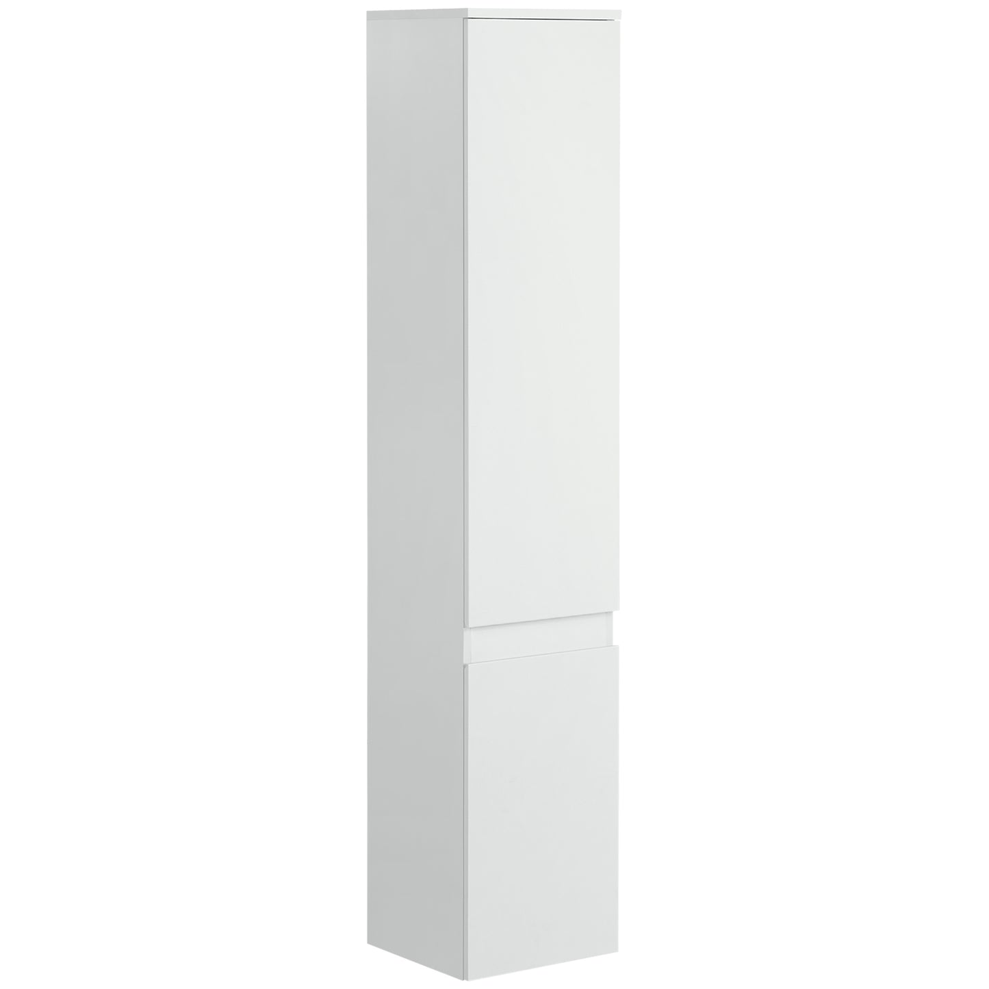 Badkameropbergkast – Badkamerkast – Opbergmeubel – Toiletkast – Kolomkast – Wit – 2 Deuren – 3 Verstelbare Planken – Compact 30x28x152,5 cm – MDF & Hout