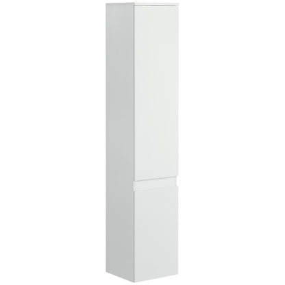 Badkameropbergkast – Badkamerkast – Opbergmeubel – Toiletkast – Kolomkast – Wit – 2 Deuren – 3 Verstelbare Planken – Compact 30x28x152,5 cm – MDF & Hout