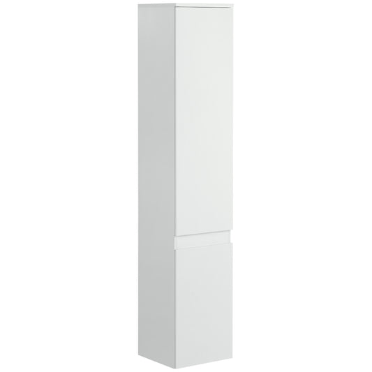 Badkameropbergkast – Badkamerkast – Opbergmeubel – Toiletkast – Kolomkast – Wit – 2 Deuren – 3 Verstelbare Planken – Compact 30x28x152,5 cm – MDF & Hout