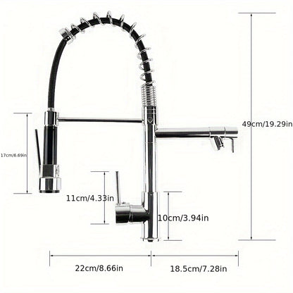 360° Swivel Brass Kitchen Faucet with Pull-Down Sprayer, Professional Grade Retractable Spray Head Tap with Solid Brass Construction, for Modern Kitchen Sink, Professionalgrade Faucet, Home Kitchen Upgrade, Stylish Kitchen F