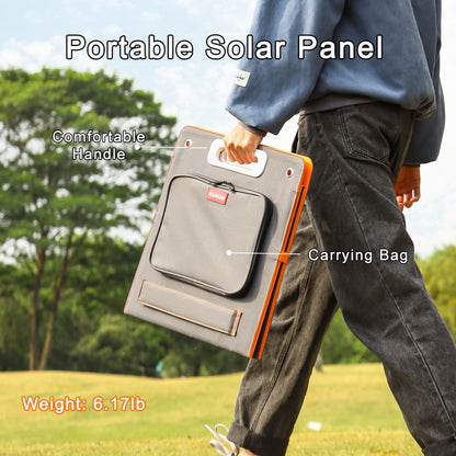 Zonnepaneel – Solar Panel – Opvouwbaar Zonnepaneel – Draagbaar Zonnepaneel – Powerbank Oplader – 100W Vermogen – Lichtgewicht Compact Design
