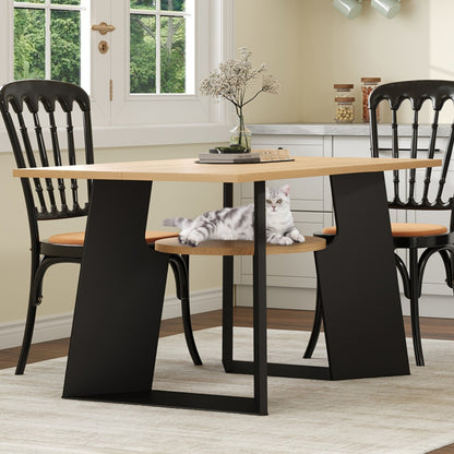 Keukentafel – Eettafel – Tafeltje – Keukenmeubel – Dinerbank – Rechthoekig – Met Dierenruimte en Opbergrekken – Geschikt voor 6 Personen – 130×85×75 cm