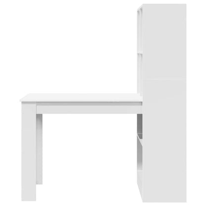 Bureau – Schrijftafel – Werkplek – Computerbureau – Bureau Wit – Krasbestendig Hout – Ingebouwde Opbergruimte