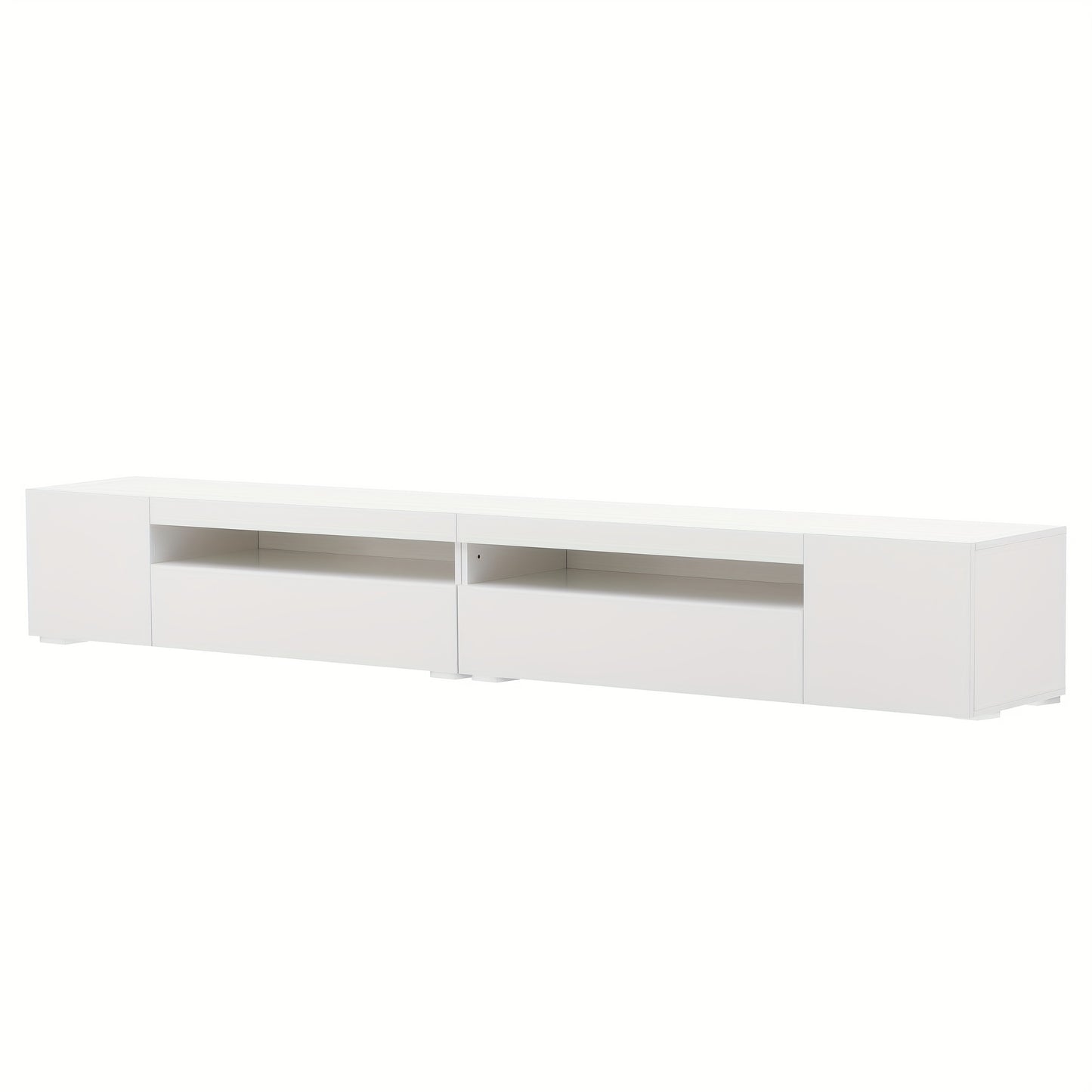 TV Meubel – TV Kast – TV Dressoir – Televisiekast – Mediameubel – Modern Design – Wit Glanzend Paneel 240 cm – MDF Houtfineer
