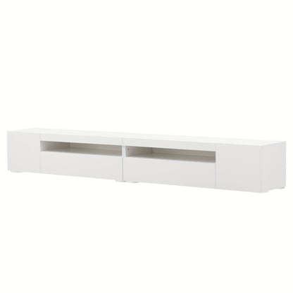 TV Meubel – TV Kast – TV Dressoir – Televisiekast – Mediameubel – Modern Design – Wit Glanzend Paneel 240 cm – MDF Houtfineer