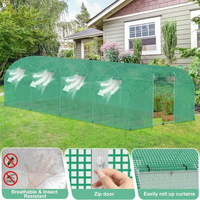 Kassenfolie – Kasfolie – Tuinkasfolie – Plantenkasfolie – Foliekas – 3x4 Meter – Stevige Transparante Kunststof – Met Ventilatieramen