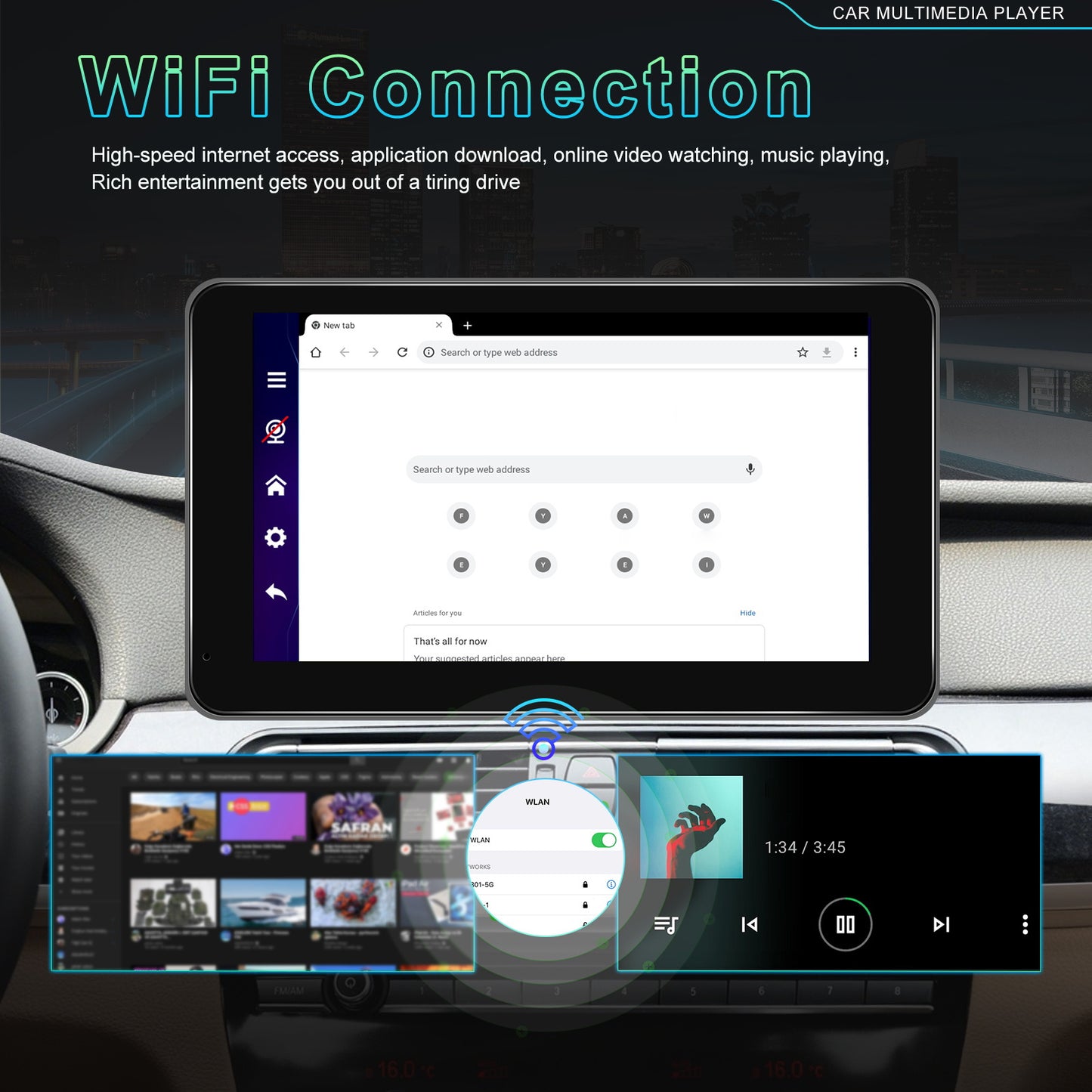 Android Autoradio – Multimedia Systeem – Carplay – Android Auto – Navigatie – 10,26 Inch Touchscreen – 8-Core Processor – Draadloze Verbinding