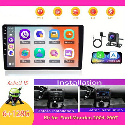 Autoradio – Multimedia Systeem – Navigatie Radio – DAB+ Speler – Android Carplay – 9 Inch Touchscreen – 6GB RAM 128GB Opslag – Draadloze GPS Met Camera & Microfoon