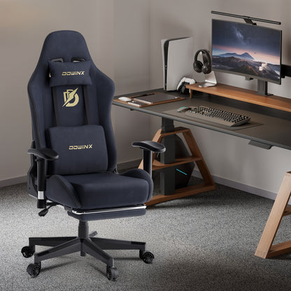 Ergonomische Gamingstoel – Bureaustoel – Computestoel – Bureaustoel – Gamekruk – Met Voetensteun – Verstelbare Hoofdsteun – Max. 150 kg – Zwart