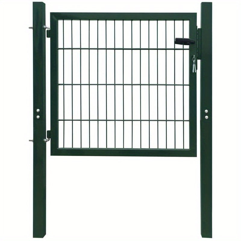 Metalen Tuinpoort – Tuinafscheiding – Tuinhek – Erfafscheiding – Buitenhek – Groen – Weerbestendig Metaal – 105x150 cm – Eenvoudig Ophangsysteem