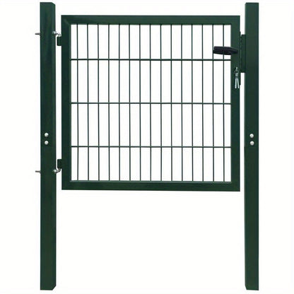 Metalen Tuinpoort – Tuinafscheiding – Tuinhek – Erfafscheiding – Buitenhek – Groen – Weerbestendig Metaal – 105x150 cm – Eenvoudig Ophangsysteem