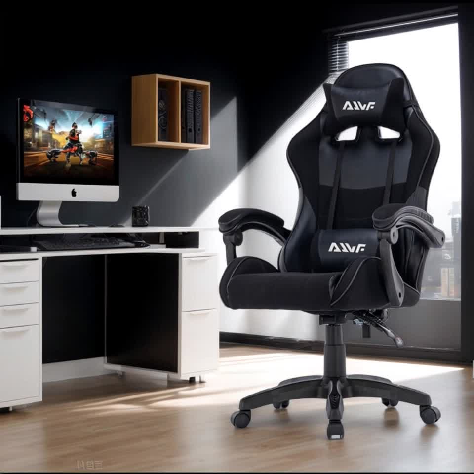 Gaming Chair – Gamingstoel – Bureaustoel – Ergonomische Stoel – Draaistoel – Met Voetensteun – Memory Foam Comfort – Verstelbare Hoofd- en Lendensteun – Groen