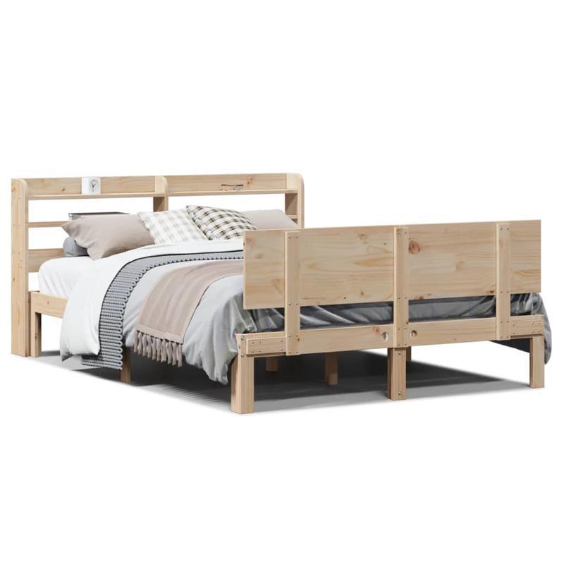 Bedframe – Bedombouw – Ledikant – Slaapbank – Eenpersoonsbed – Massief Dennenhout – 120x200 cm – Eenvoudig Demonteerbaar